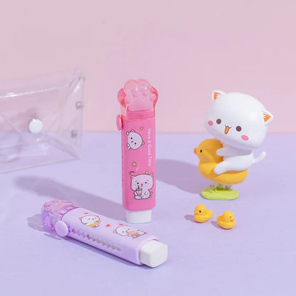 Kawaii Eraser Portable Eraser Clean Without Crumbs Cat Kawaii Stationery Kids School Supplies