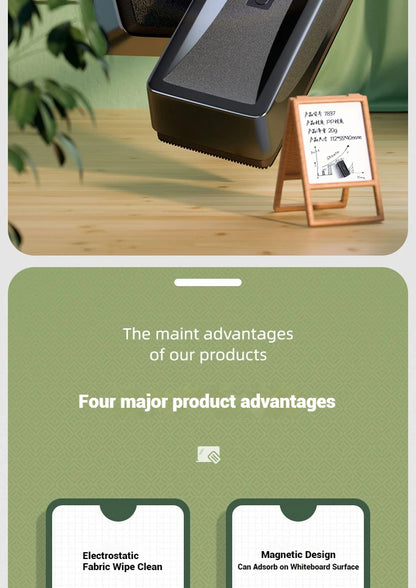 Deli whiteboard eraser magnetic absorbable plastic tape magnetic velvet cloth board eraser blackboard eraser office supplies