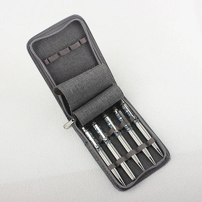 48 Slots Fountain Pen Case Pencil Case Pouch Bag Canvas Case for 10/24/ Pens Black, Blue, Gray