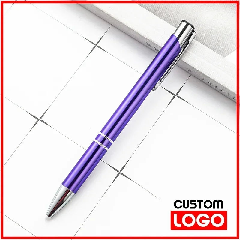 50pcs/lot Hot Sell Custom Ballpoint Pen Metal Pen Support Custom Logo Advertising Wholesale Personalized Pen Advertising Gift
