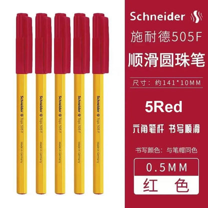 Schneider 505F Ballpoint Pen 6.5g Lightweight Rod Tricolor Fast-dry Non-stop Ink Business Signatory Pens Study Office Stationery