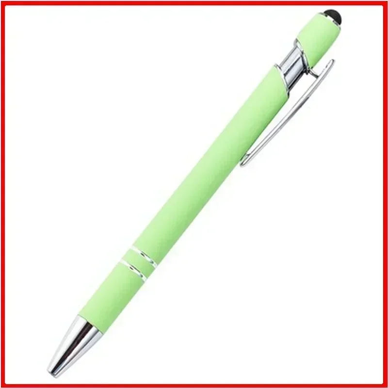 50pcs Light Metal Ballpoint Pen Touch Screen Pen Office School Advertising Pen Custom Logo Text Engraving Laser Engraving