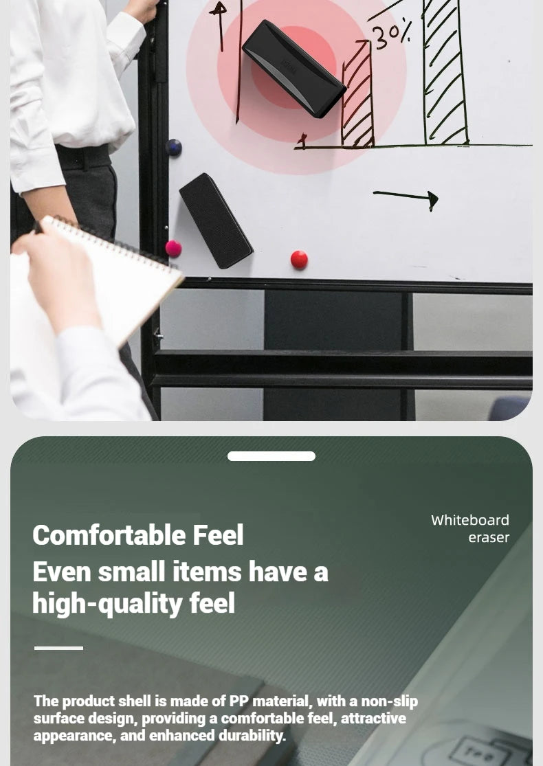 Deli whiteboard eraser magnetic absorbable plastic tape magnetic velvet cloth board eraser blackboard eraser office supplies