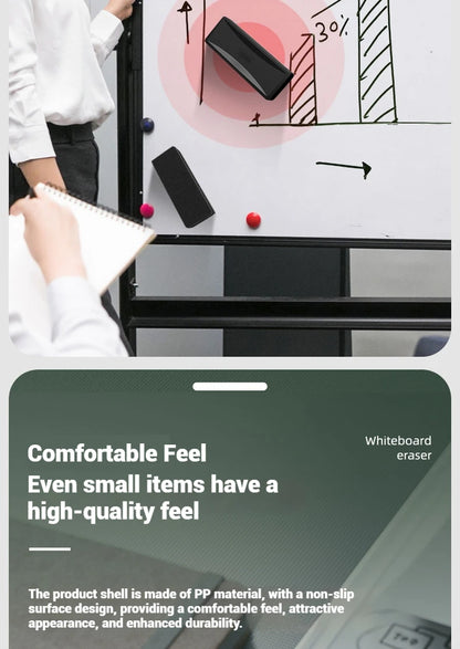 Deli whiteboard eraser magnetic absorbable plastic tape magnetic velvet cloth board eraser blackboard eraser office supplies