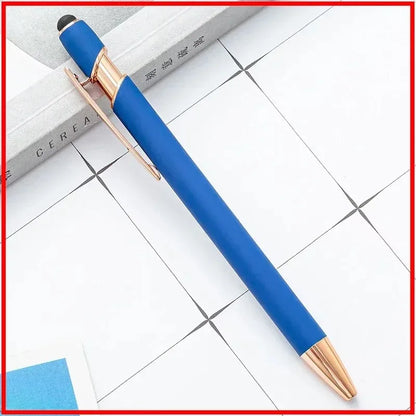 50pcs Light Metal Ballpoint Pen Touch Screen Pen Office School Advertising Pen Custom Logo Text Engraving Laser Engraving