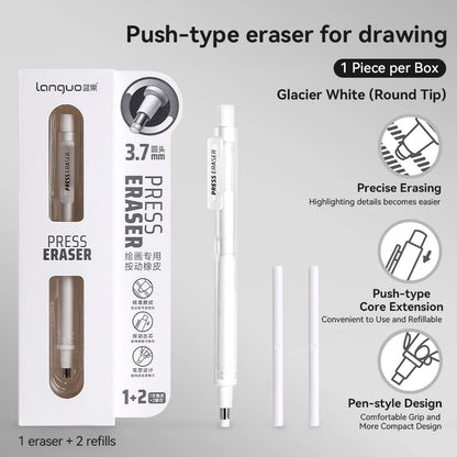 Languo Eraser Retractable Automatic Pencil Rubber High Precision Pencil Eraser Correction Highlight Rubber Tools Art Supplies