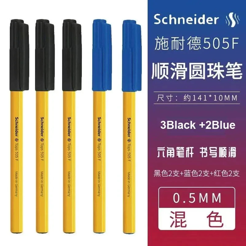 Schneider 505F Ballpoint Pen 6.5g Lightweight Rod Tricolor Fast-dry Non-stop Ink Business Signatory Pens Study Office Stationery