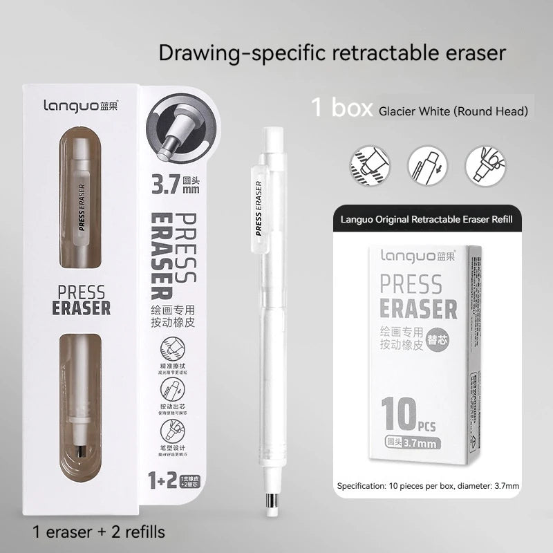 Push-Type Pencil Eraser For Manga Design Drawing Highlight Modeling Writing Painting Press Erasers Kids School Stationery Gifts