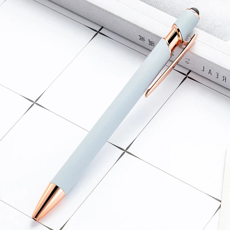 100 Pcs Light - Metal Capacitive Universal Touch Screen Stylus Ballpoint Pen Free Custom Logo Writing Stationery Office Gifts