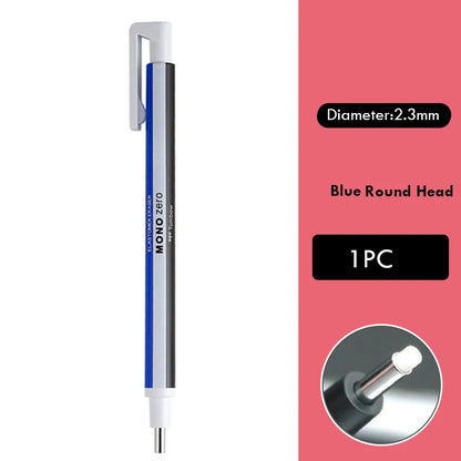 Tombow Precision Refillable Eraser Pen for Artists Japanese Metal Tip 50mm Hard Eraser Core Anti-Break 0.7mm Fixed Lead Supplies
