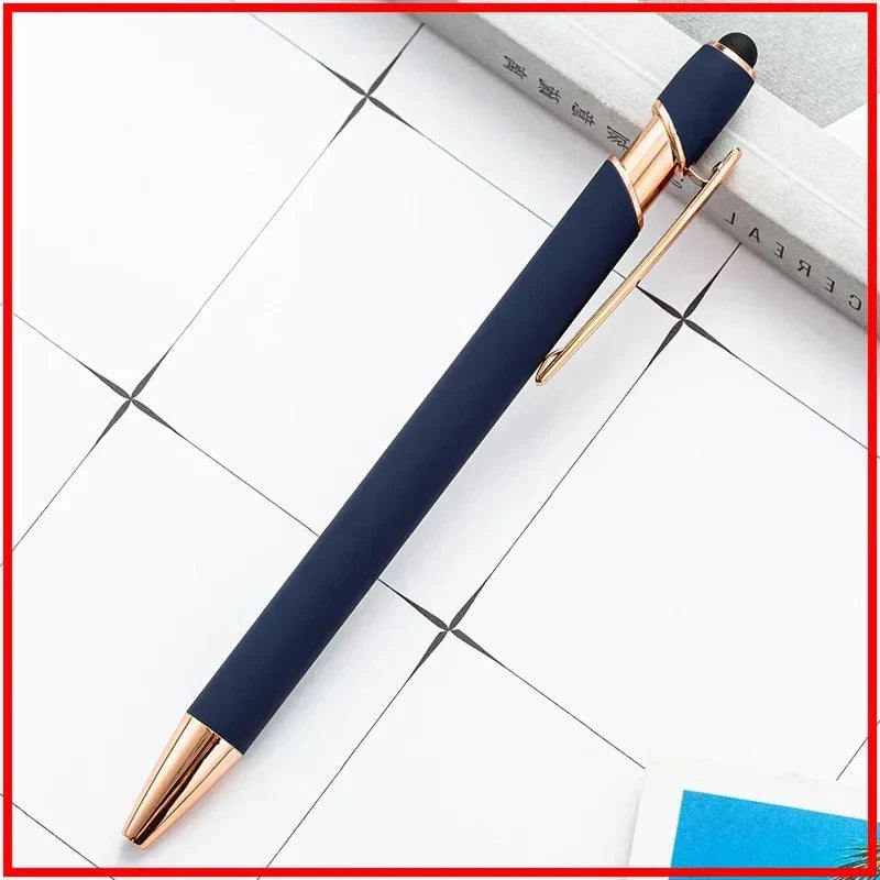 100 Pcs Light - Metal Capacitive Universal Touch Screen Stylus Ballpoint Pen Free Custom Logo Writing Stationery Office Gifts