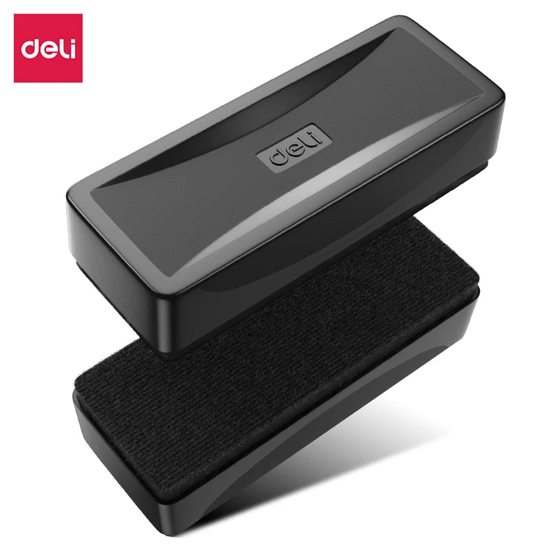 Deli whiteboard eraser magnetic absorbable plastic tape magnetic velvet cloth board eraser blackboard eraser office supplies