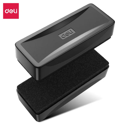 Deli whiteboard eraser magnetic absorbable plastic tape magnetic velvet cloth board eraser blackboard eraser office supplies