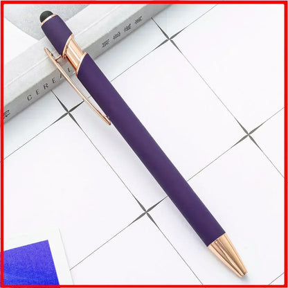50pcs Light Metal Ballpoint Pen Touch Screen Pen Office School Advertising Pen Custom Logo Text Engraving Laser Engraving