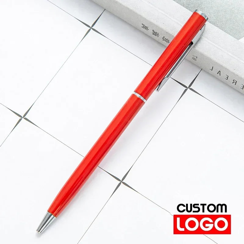 50 Pcs Metal Ballpoint Pen Rose Gold Pen Custom Logo School&office Supplies Stationery Business Gift Lettering Engraved Name