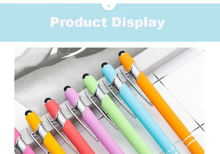 50 Pcs Metal Business Ballpoint Universal Drawing Touch Screen Stylus Pen Custom Logo School Office Supplies Free Engraved Name