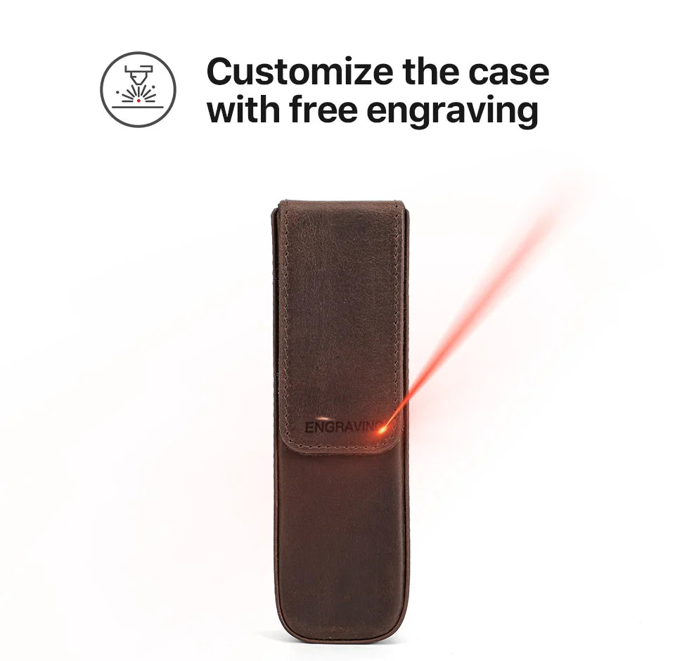 CONTACT'S FAMILY Leather 2 Slots Pen Case Magnetic buckle With Removable Pen Tray Holder Pencil Case Box Office School Pouch