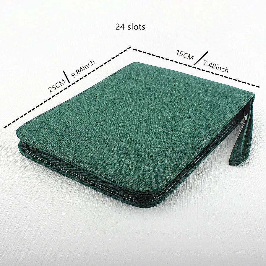 48 /24/10 Slots Zipper Pen Case Jinhao 10 Retractable Press Fountain Pen Pencil Pouch Bag Canvas Case