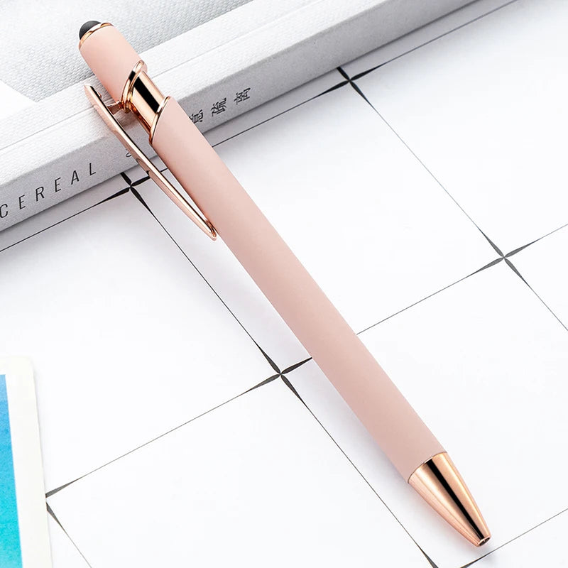 50 Pcs Metal Business Ballpoint Universal Drawing Touch Screen Stylus Pen Custom Logo School Office Supplies Free Engraved Name