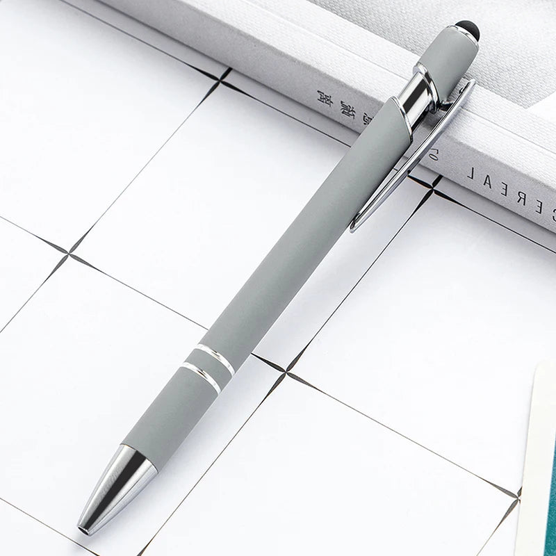 100 Pcs Light - Metal Capacitive Universal Touch Screen Stylus Ballpoint Pen Free Custom Logo Writing Stationery Office Gifts