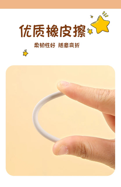 Press Retractable Pencil Eraser Correction Supplies Pen Style Pencil Rubber Writing School Supplies Stationery