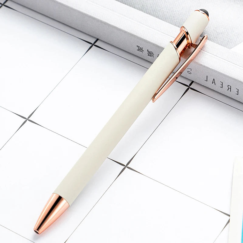 100 Pcs Light - Metal Capacitive Universal Touch Screen Stylus Ballpoint Pen Free Custom Logo Writing Stationery Office Gifts