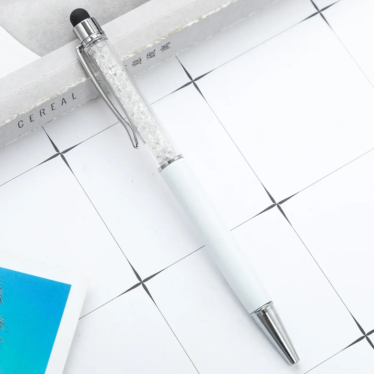 50Pens Crystal Metal Ballpoint Pen Fashion Creative Stylus Touch for Writing Stationery Office School Gift Free Custom Logo