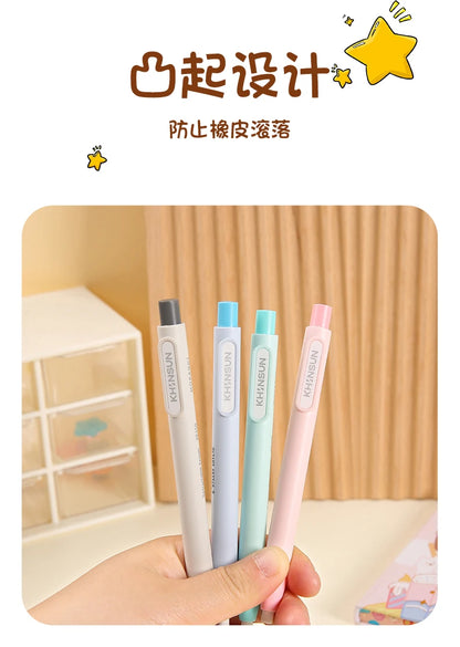 Press Retractable Pencil Eraser Correction Supplies Pen Style Pencil Rubber Writing School Supplies Stationery
