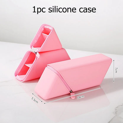 Silicone Pencil Case Foldable Large Capacity Pencil Case Expandable Vertical Versatile Stationery Office Organizer Pencil Case