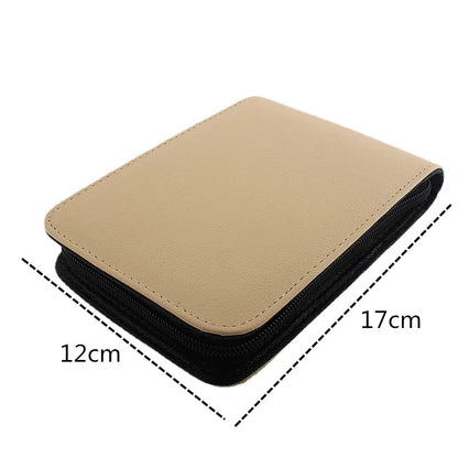 12 Slots Fountain Pen Retro Pen Pouch PU Leather Pencil Case for School Students Men Pencil Bag