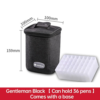 Icolour Zipper Marker Pen Case Larger Capacity Art Markers Canvas Storage Bag 36/48/60/80/168/240pcs Portable Marker Pen Holder