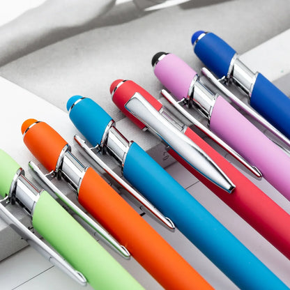 100 Pcs Light - Metal Capacitive Universal Touch Screen Stylus Ballpoint Pen Office Gifts Free Custom Logo Writing Stationery
