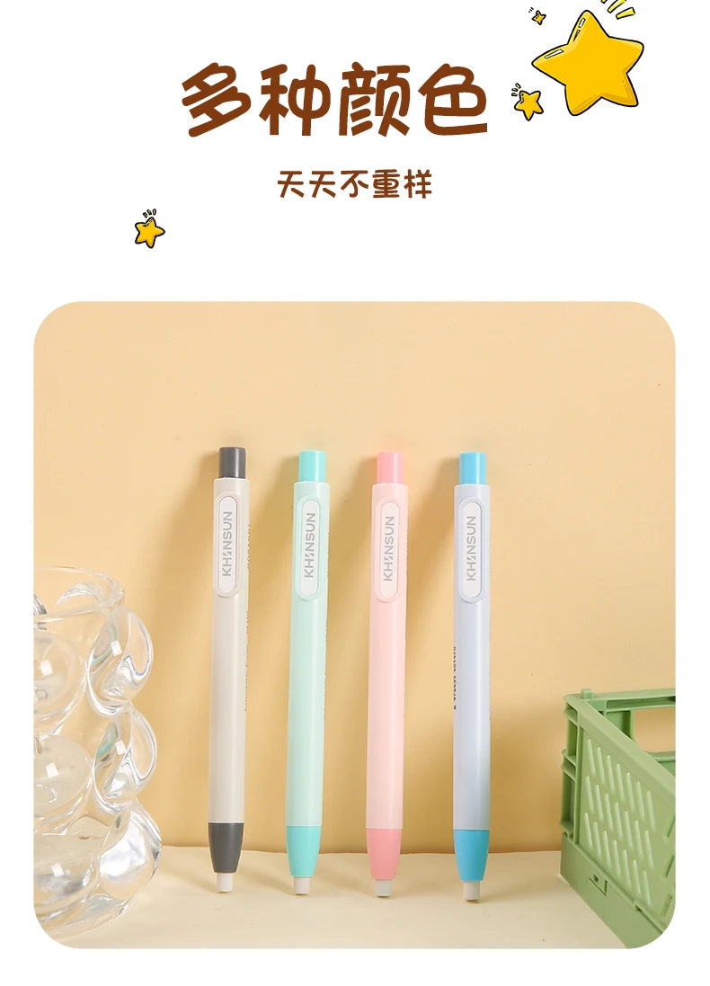 Press Retractable Pencil Eraser Correction Supplies Pen Style Pencil Rubber Writing School Supplies Stationery