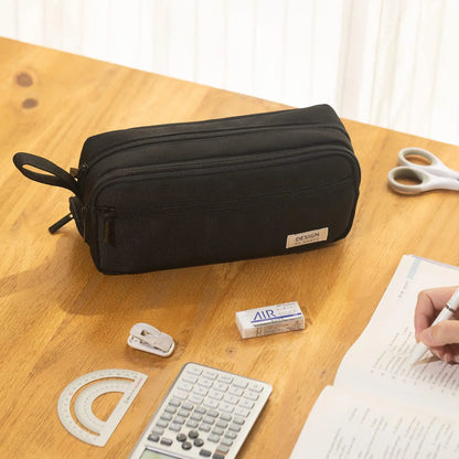 Large-Capacity Zippered Pencil Case Portable Multi-Compartment Pencil Pouch Waterproof and Durable Stationery Storage