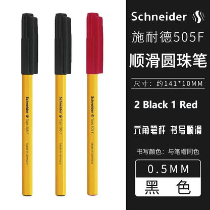 Schneider 505F Ballpoint Pen 6.5g Lightweight Rod Tricolor Fast-dry Non-stop Ink Business Signatory Pens Study Office Stationery