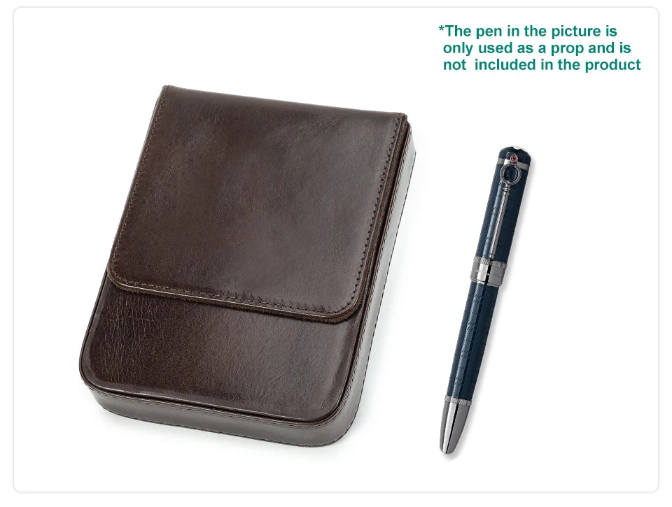 CONTACTS FAMILY 6 Pen Case Genuine Leather Detachable Portable Stationery Cover Holder Handmade Pen Box Shockproof Men