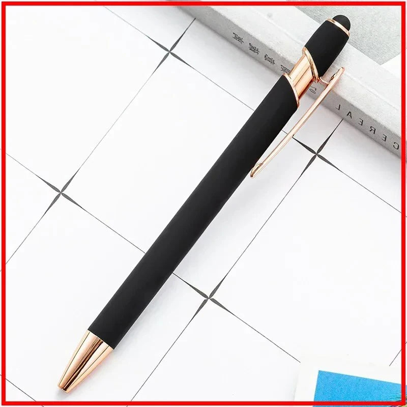 100 Pcs Light - Metal Capacitive Universal Touch Screen Stylus Ballpoint Pen Free Custom Logo Writing Stationery Office Gifts