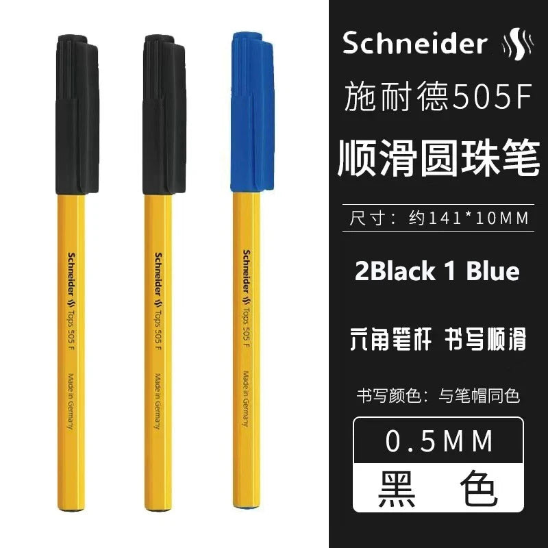 Schneider 505F Ballpoint Pen 6.5g Lightweight Rod Tricolor Fast-dry Non-stop Ink Business Signatory Pens Study Office Stationery