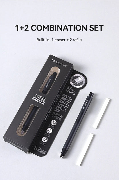 Languo Eraser Retractable Automatic Pencil Rubber High Precision Pencil Eraser Correction Highlight Rubber Tools Art Supplies