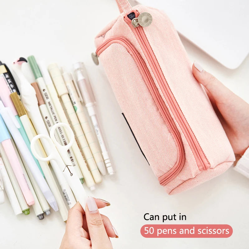 Colored Cute Pencil Case  Pencilcase School Pouch Kawaii Large Capacity Pencil Bag Pencils School Pen Box Stationery Papeleria