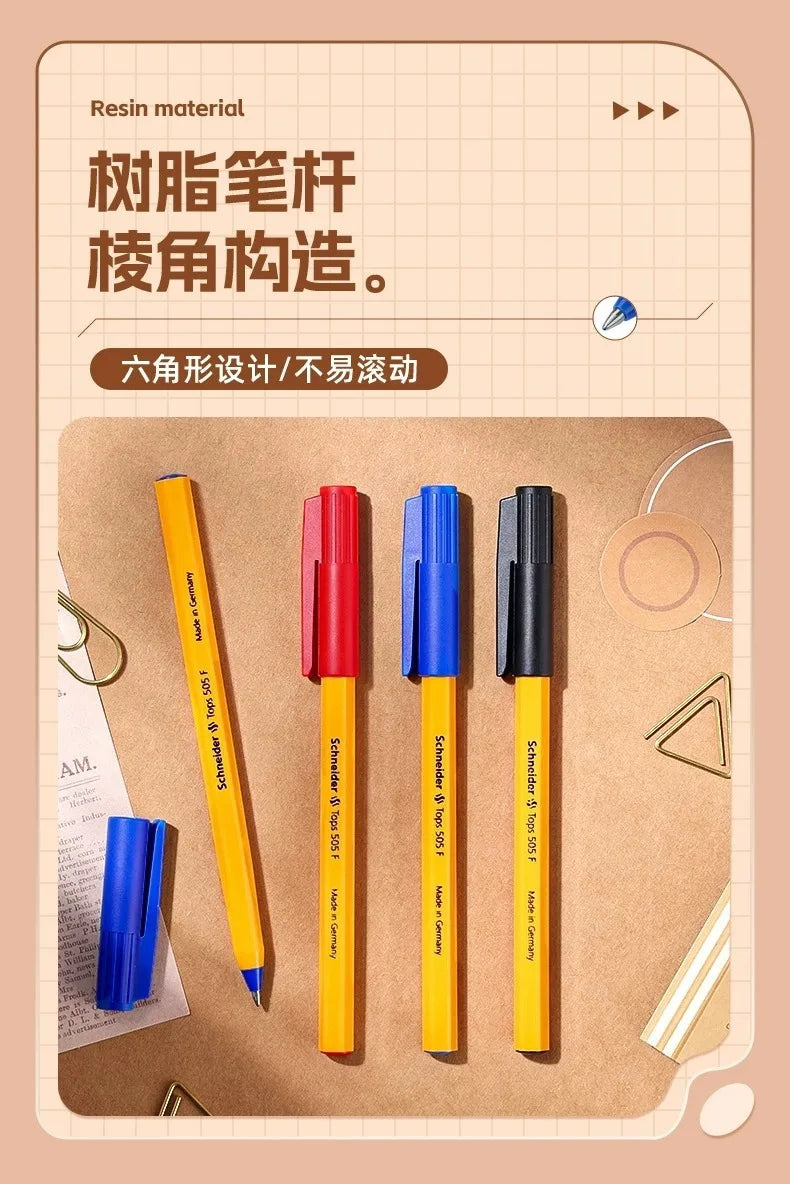 Schneider 505F Ballpoint Pen 6.5g Lightweight Rod Tricolor Fast-dry Non-stop Ink Business Signatory Pens Study Office Stationery