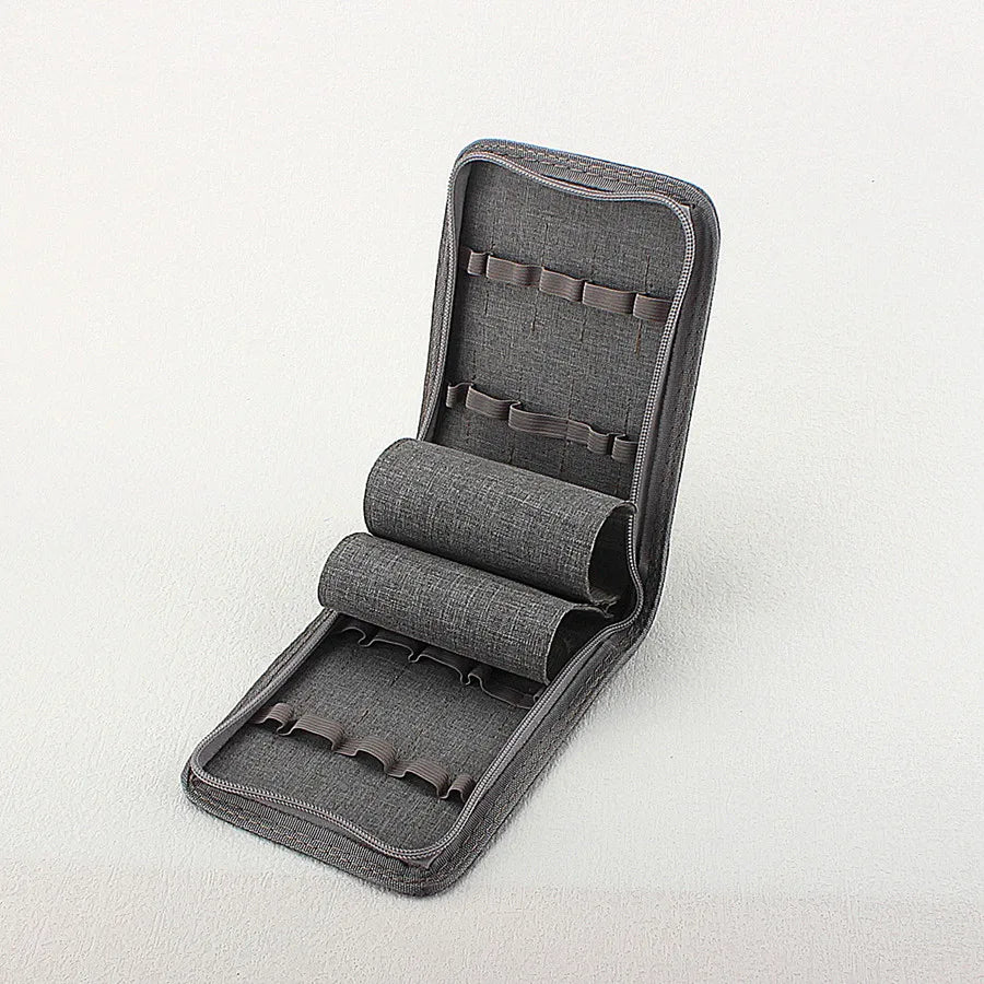48 Slots Fountain Pen Case Pencil Case Pouch Bag Canvas Case for 10/24/ Pens Black, Blue, Gray