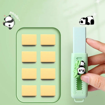 Push pull eraser Cartoon Panda  Sliding Retractable Pencil Erasers Cute Writing Painting Drawing Clean Tool for Kids
