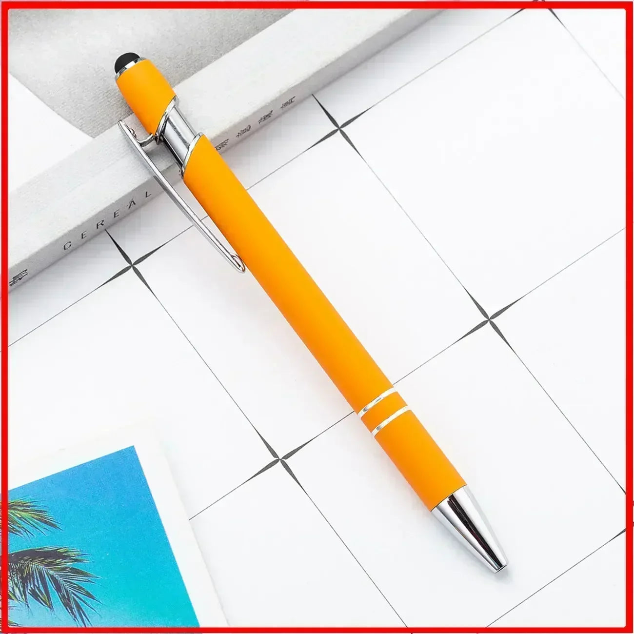 50pcs Light Metal Ballpoint Pen Touch Screen Pen Office School Advertising Pen Custom Logo Text Engraving Laser Engraving