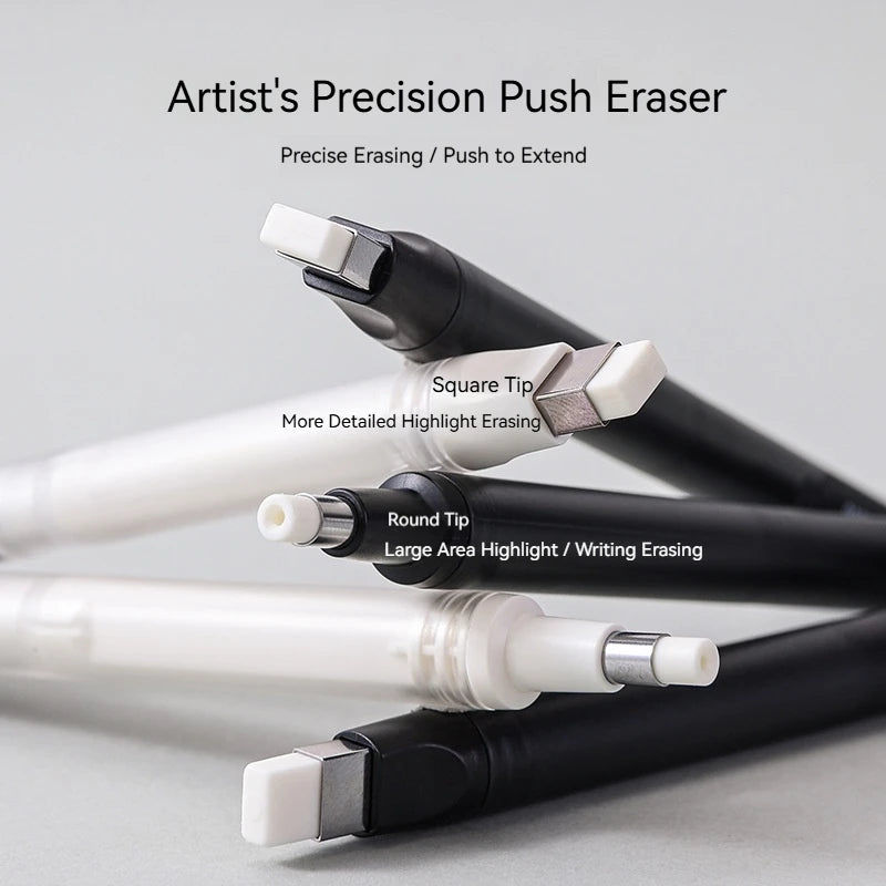 Push-Type Pencil Eraser For Manga Design Drawing Highlight Modeling Writing Painting Press Erasers Kids School Stationery Gifts