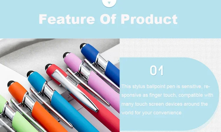 50 Pcs Metal Business Ballpoint Universal Drawing Touch Screen Stylus Pen Custom Logo School Office Supplies Free Engraved Name